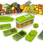 Multifunctional 12 in 1 nicer dicer chopper and drain basket