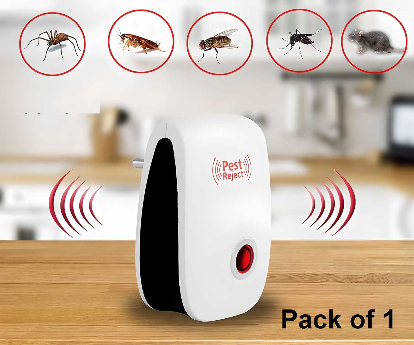 Pest Repeller- Ultrasonic Pest Repeller for Mosquito, Cockroaches, etc  Insect Pest Control Electric Pest Repelling (Pack of 1)